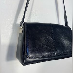 90s Vintage Liz Claiborne Black Shoulder Handbag Purse